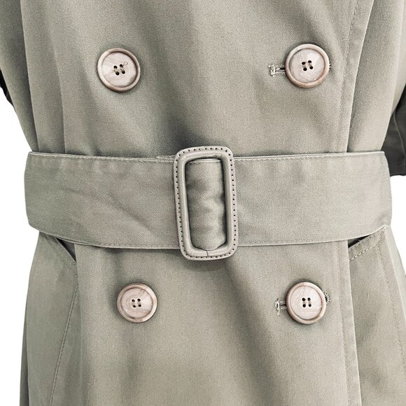 Vintage London Fog Trench Coat Double Breasted Belted Khaki Streetwear 16 1/2 R - Picture 11 of 15